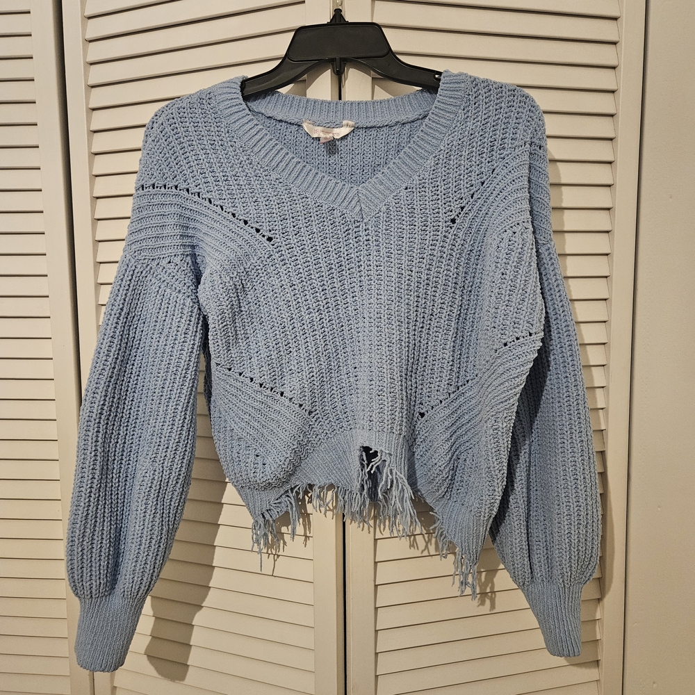 No Boundaries Light Blue V-Neck Sweater